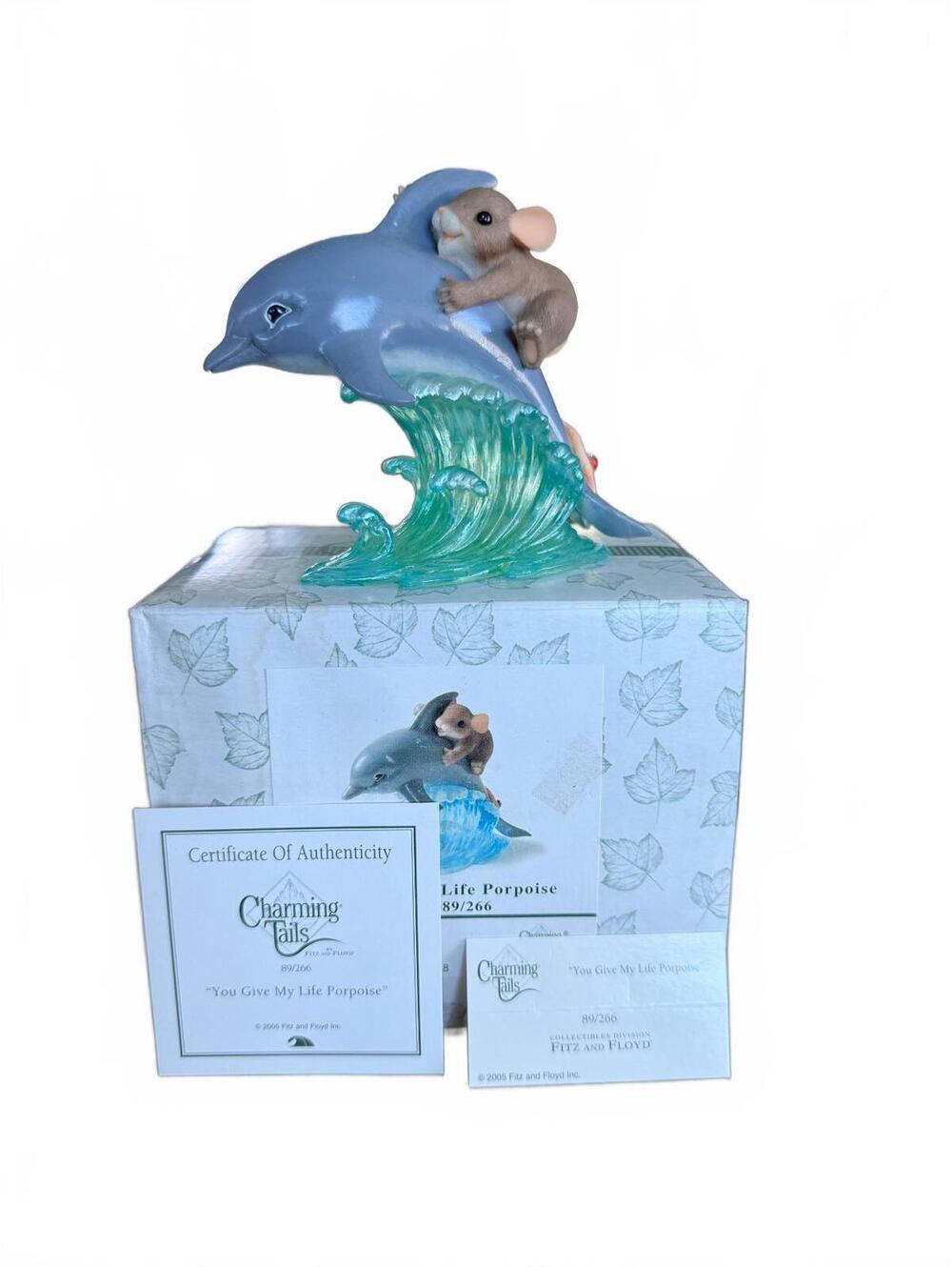 Charming Tails 'You Give My Life Porpoise' Figurine by Fitz and Floyd New